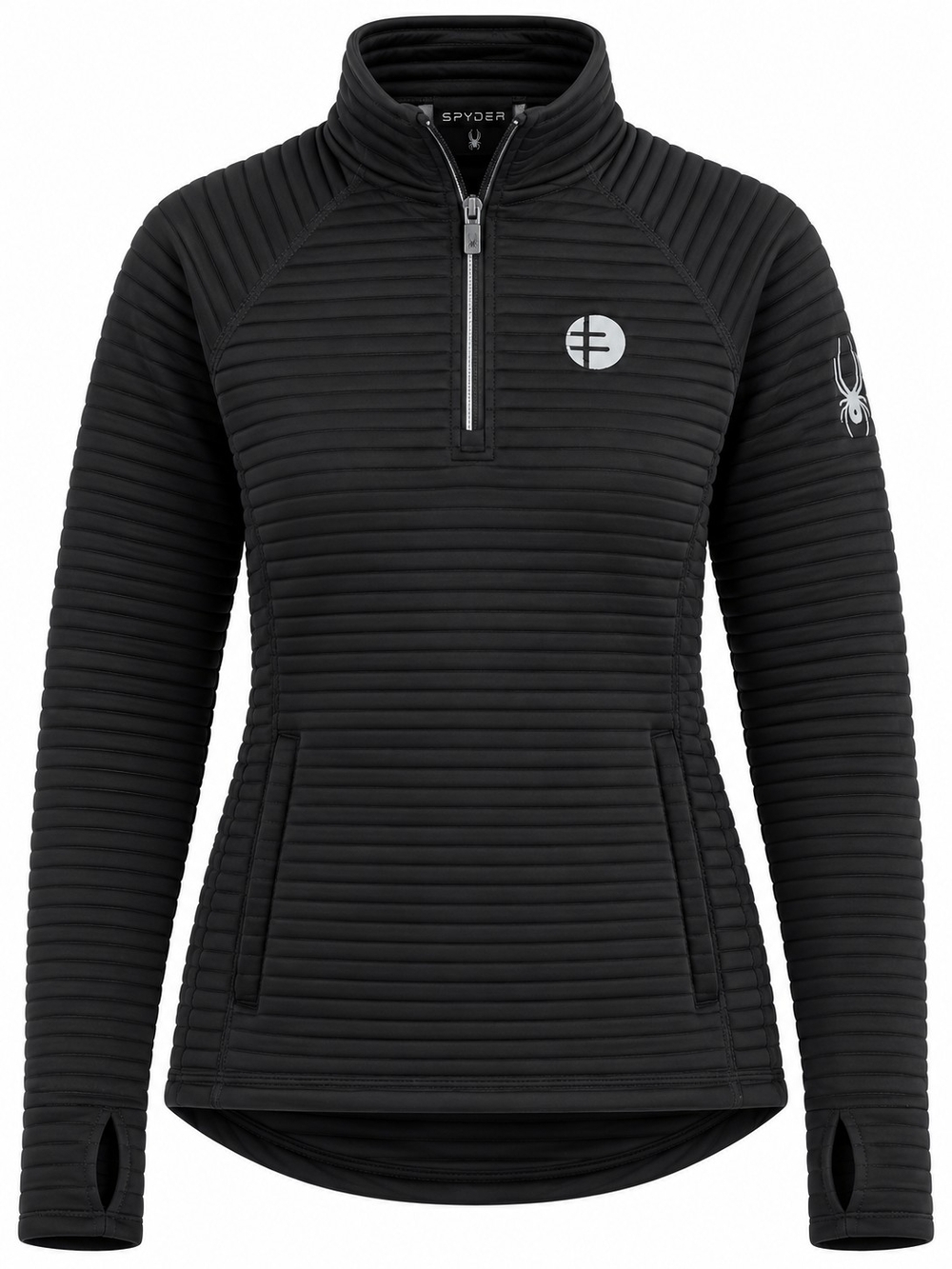 SPYDER | Capture Black Polyfill Channel Quarter Zip Fleece Jacket | XS